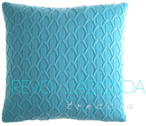 Cashmere pillow Treccia in turquoise Cashmere pillow Treccia in turquoise