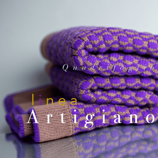 Knitted Cashmere Throw Quadrifoglio Viola
